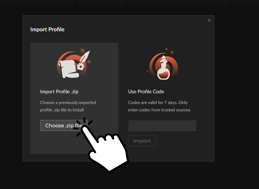 CurseForge ZIP import option